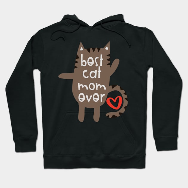 Best Cat Mom Ever with Cute Cartoon Cat Hoodie by tropicalteesshop